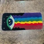 Rainbow Eye Multicolour Hand-Tufted Keyboard Rug | Minimal Desk Setup India