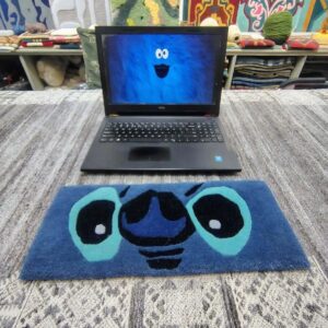 Stitch Blue Keyboard Rug - close up