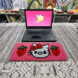 Hello Kitty Pink Keyboard Rug - close up