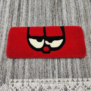 Grumpy Eyes Red Keyboard Rug