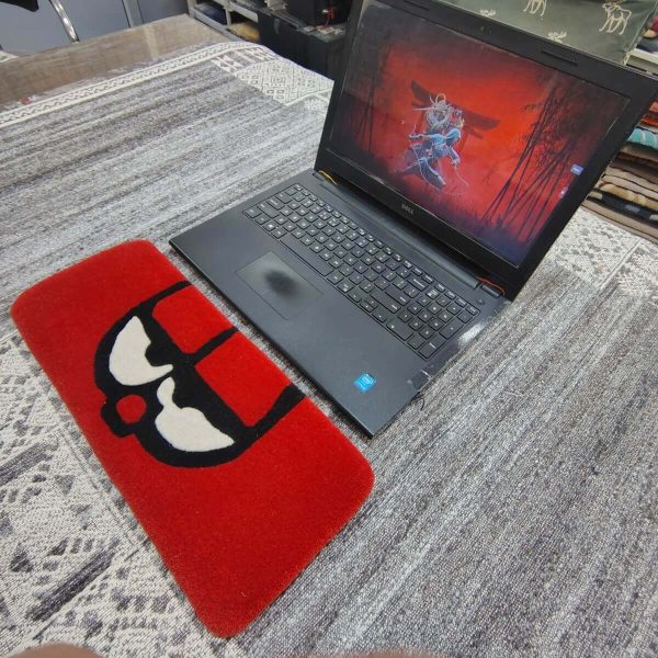 Grumpy Eyes Red Keyboard Rug
