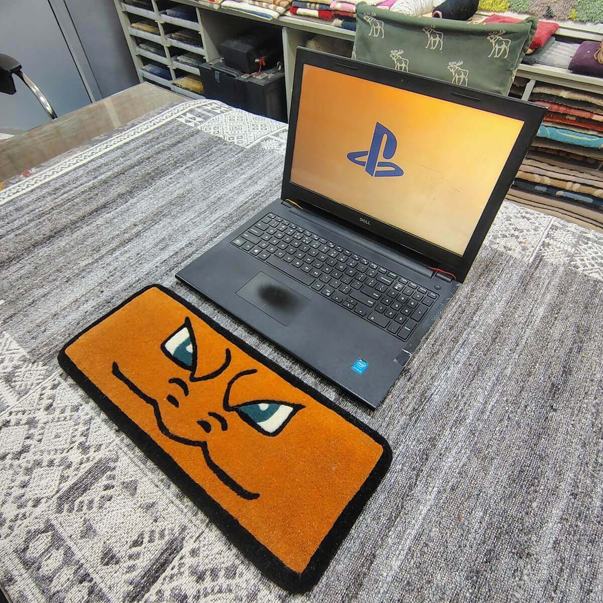 Orange Dragon Flame Anime Keyboard Rug
