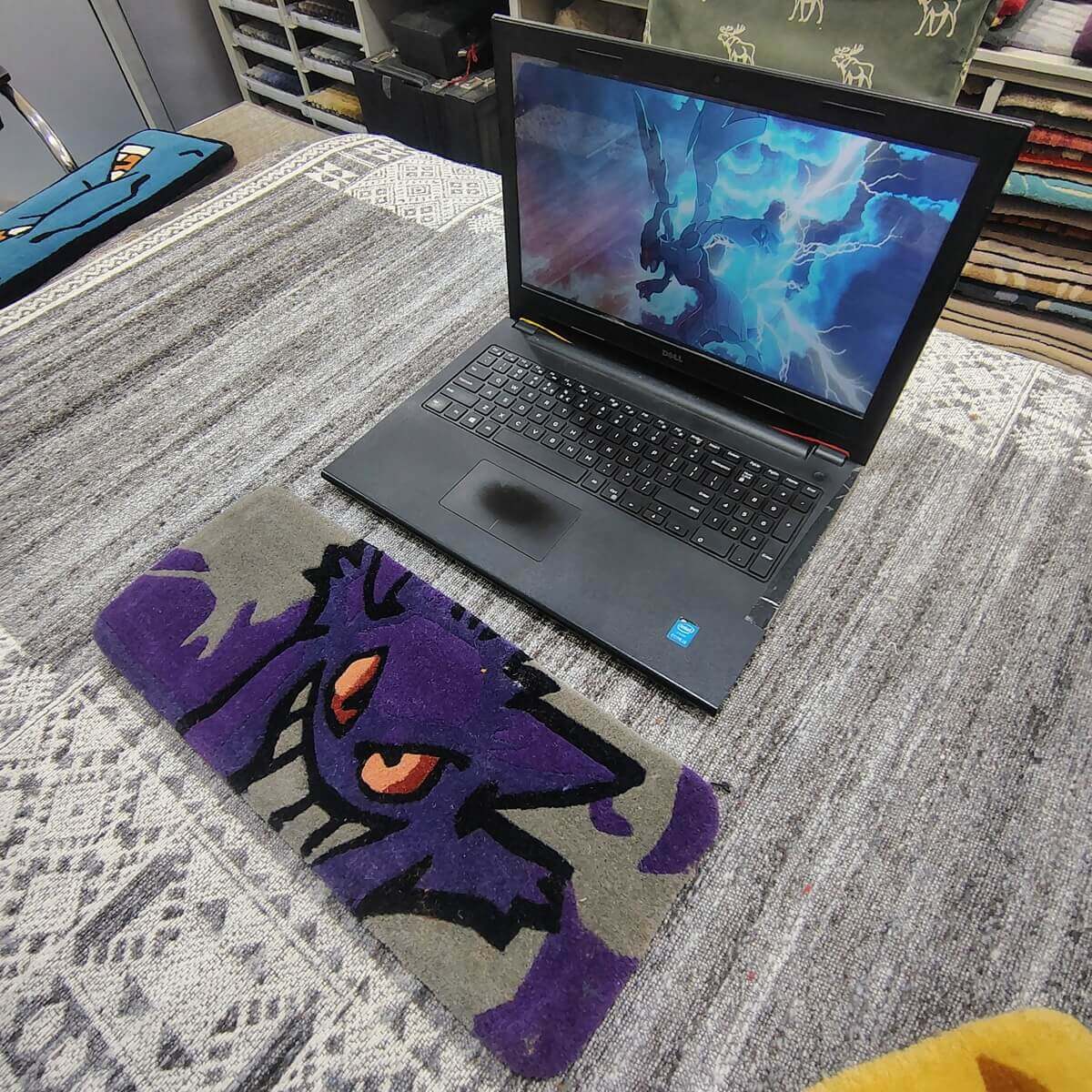 Purple Ghost Face Anime Keyboard Rug