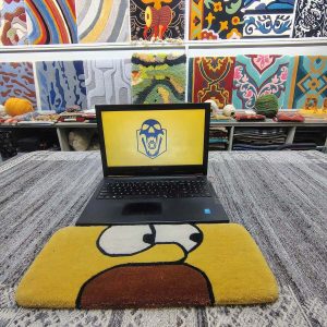 Homer Simpson Yellow Keyboard Rug - close up